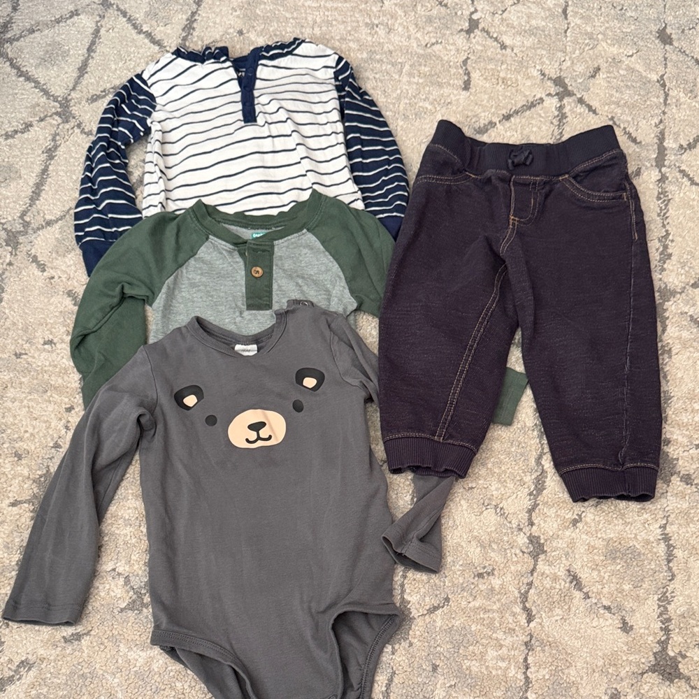 Baby Clothing Set with Bear Onesie and Pants